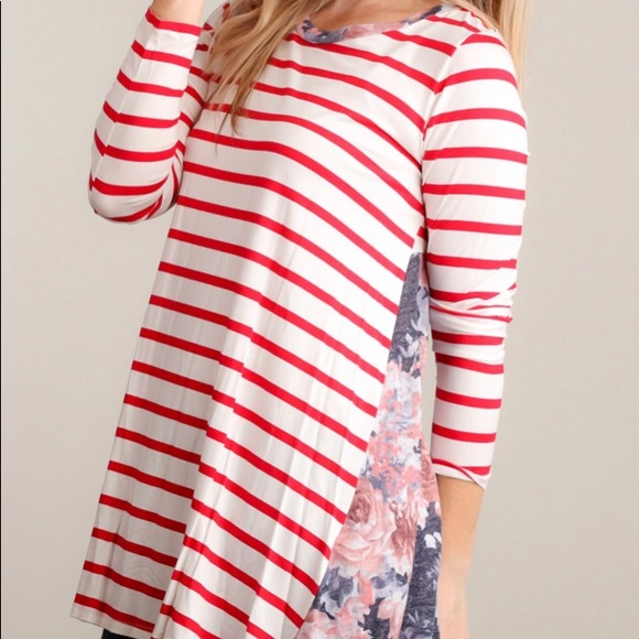 Striped and floral tunic! Size down! - Picture 1 of 2